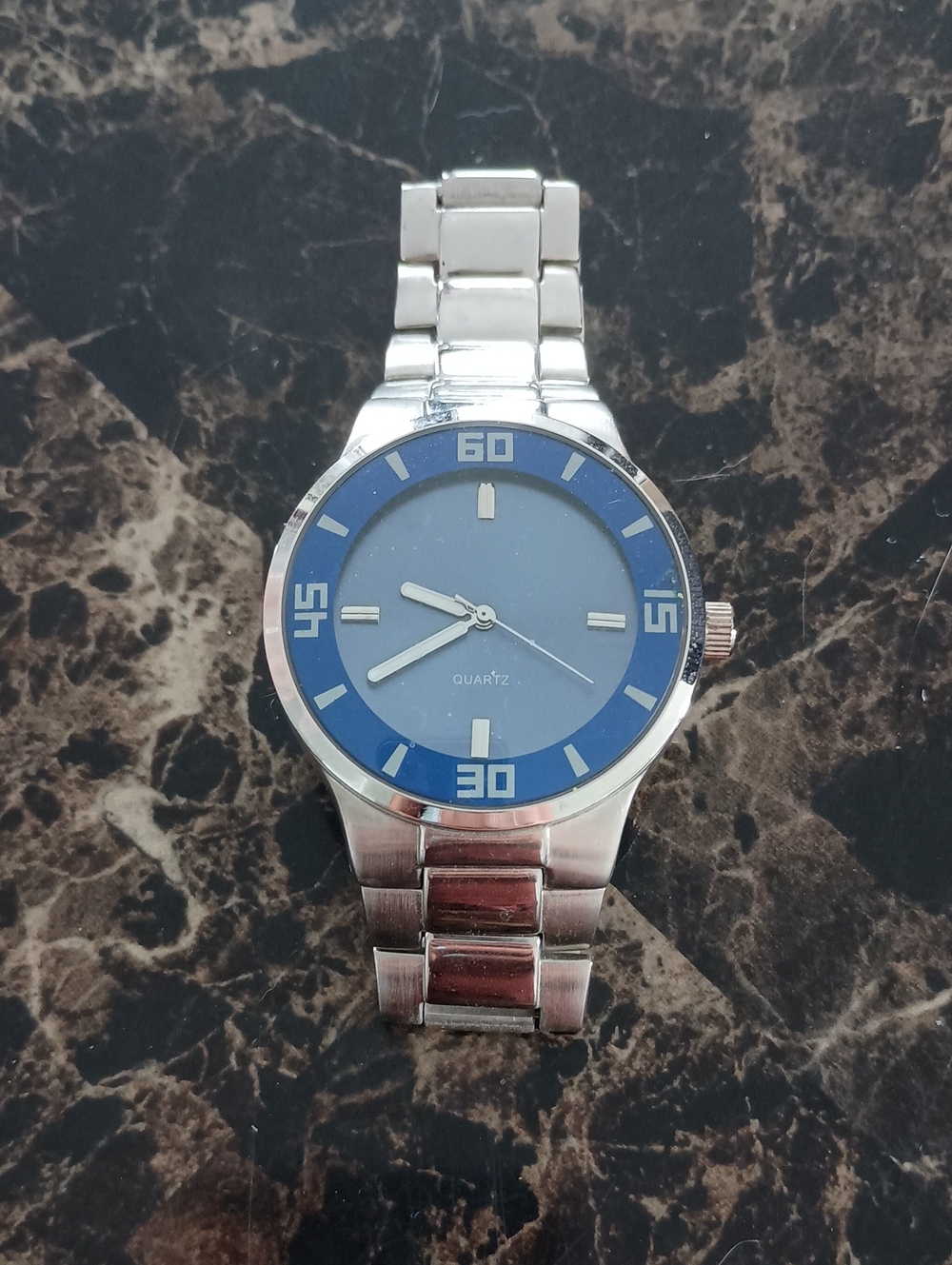 Van Heusen Silver Watch with Blue Dial